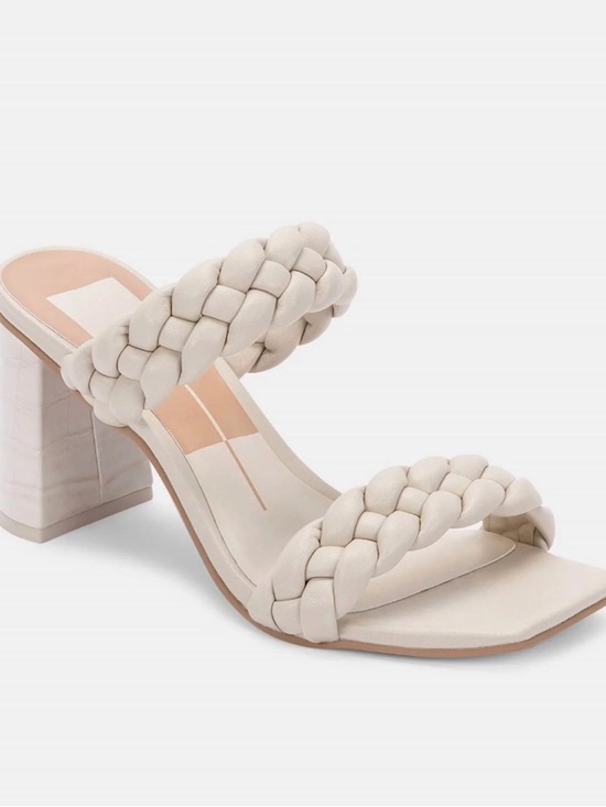 Dolce Vita Shoes - Dolce Vita Braided Double-Strap Block Heel Sandal in Cream